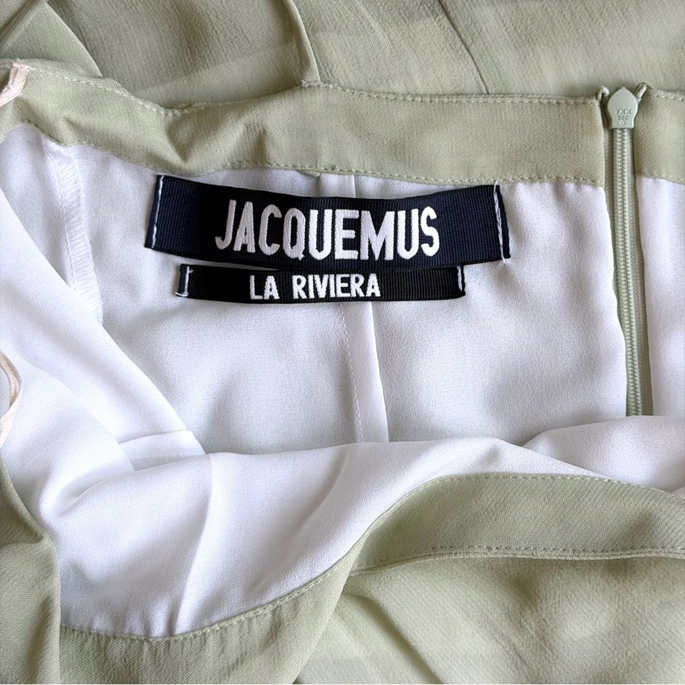 Jacquemus Light Green Asymmetrical Chiffon Dress Runway, size XS - Picture 5 of 8